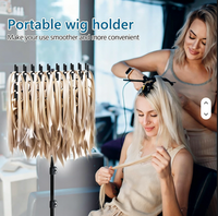 Support de rangement pour tresses et extensions capillaires, sur pied, avec 144 crochets, séparateur et présentoir réglable
