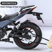 1:12 échelle Kawasaki 400 métal moulé sous pression jouet pullback enfants volant avant décorer Simulation moto modèle