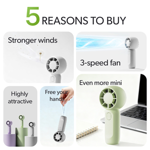 Turbo Handheld <b>Fan</b> Portable Rechargeable <b>Mini</b> Pocket <b>Fan</b> Brushless Motor 3 Speed <b>USB</b> Cooling <b>Fan</b> for Outdoor Travel - Product Image 4