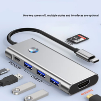 Hub USB 3.0 7 en 1 avec station d'accueil HD 4K 60Hz, hub de type C, USB-A, PD 100W, adaptateur SD TF 3.0 pour MacBook PC en stock