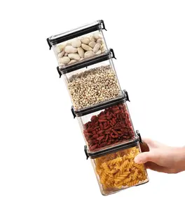 Kunden spezifische Kunststoff-Lebensmittel lager behälter mit Deckel Luftdichte Boxen Bpa-freie PET-Behälter