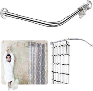 Nouvelle vie extensible sans perceuse installer 304 accessoires de tringle à rideau de douche en forme de L en acier inoxydable 32-43 "X 32-43" pour salle de bain - Product Image 2