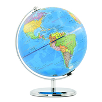 Globe terrestre rotatif à 360 degrés, globe administratif bleu pour la décoration de bureau, cadeaux pour garçons et enfants, outils éducatifs