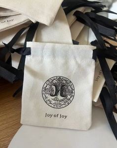 Custom Logo Organic Cotton Canvas <b>Drawstring</b> Bags Recyclable Packaging for Jewelry-for Rings <b>Bracelets</b> Glasses Earrings - Product Image 2