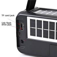 Duale Solarpanels Radio-Taschenlampe Tragbarer FM AM BT-Lautsprecher USB-Ladegerät Powerbank Outdoor-Camping Kabelloses Audiogerät