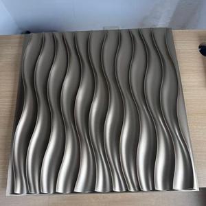 Panneaux muraux 3D en PVC couleur personnalisée pour salon, motif vague brisante, panneaux muraux 3D avec finition métallique - Product Image 3