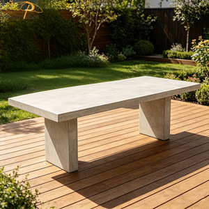Mesa de Centro Moderna para Terraza de Villa, Muebles de <span class=keywords><strong>Jardín</strong></span>, Mesa de Comedor Rectangular de Hormigón para Patio - Product Image 6