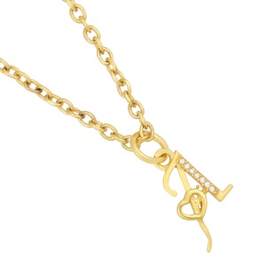 Venta al por mayor de plata esterlina 925 sin níquel minimalista pequeño 'A' inicial colgante encanto collar blanco CZ chapado en oro para mujeres - Product Image 1