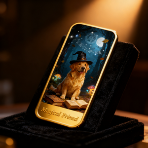 Lingotes Metálicos Coleccionables de Alta Calidad con Diseño de Perro Mágico, Chapados en Oro con Impresión UV Única, para Amantes de Mascotas - Product Image 1
