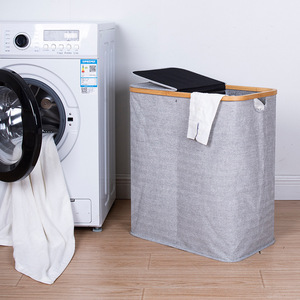 Collapsible <b>Laundry</b> Basket Oxford Cloth Gray Rectangle Foldable Clothes Storage Box - Product Image 4