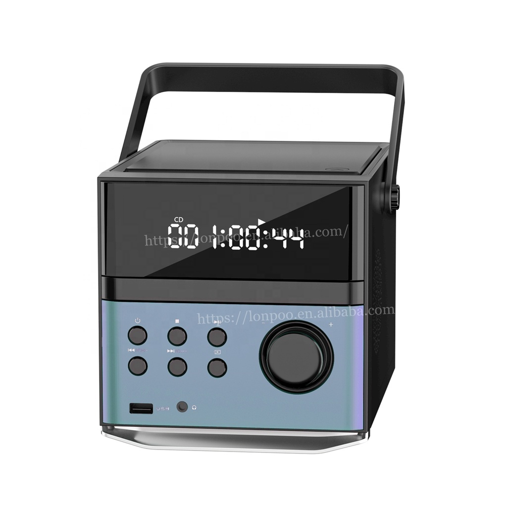 Перезаряжаемый цветной бумбокс, cd-плеер, портативный динамик с FM-радио