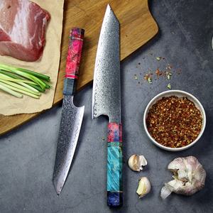 มีดทำครัวดามัสกัส8นิ้วทำมือมีดทำครัวญี่ปุ่น VG10กล่องของขวัญมีดเชฟเหล็กดามัสกัสร้อนแรง - Product Image 1