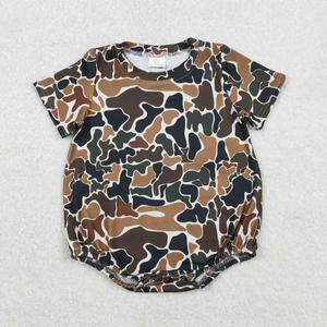 Combinaison d'été pour bébé, prête à être expédiée, combinaison courte à manches courtes camouflage pour garçon - Product Image 3