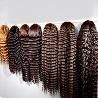 Perruque en cheveux naturels bouclés profonds birmans en gros, perruques frontales HD à double trame couleur personnalisée, perruques sans colle, fournisseur de cheveux humains
