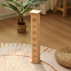 Palo de lluvia de madera con 7 símbolos de chakra, tubo de sonido de meditación, instrumento generador de ruido blanco para yoga, spa y hogar. - Product Image 1