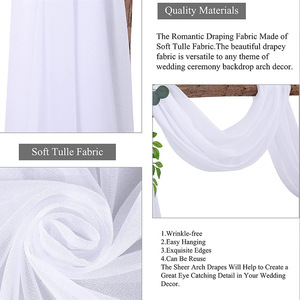 Tissu en mousseline de soie drapé arc de mariage Boho pour décorations de cérémonie et fond de photographie toile de fond de rideau élégant - Product Image 4