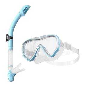 DELANHUWI - Juego de Máscara de Buceo y Snorkel de Silicona Anti-Fugas con Vista Panorámica, Lente Única Anti-Vaho, Gel de Sílice para Hombres y Mujeres - Product Image 1