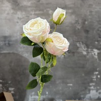 H404 Buket Bunga Mawar Buatan 3 Kepala Royal Rose untuk Dekorasi Pernikahan, Properti Fotografi, dan Simulasi Bunga