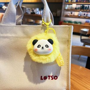 Porte-clés pendentif panda en peluche authentique, mignon dessin animé, breloque de sac pour couple, petit cadeau exquis, vente en gros, fabriqué en Chine, vendu individuellement - Product Image 4