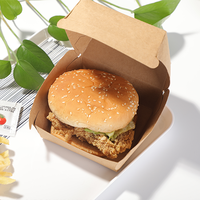 Carton jetable personnalisé de qualité alimentaire Hamburger à emporter Emballage Kraft en papier Boîte à hamburger à clapet