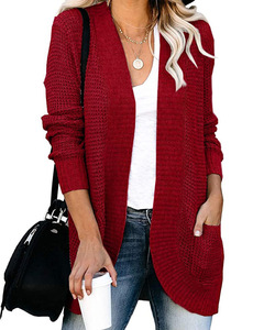 <span class=keywords><strong>Cardigan</strong></span> long tricoté décontracté pour femmes Automne 2024 Cardigans en tricot à manches longues pour femmes Pull pour femmes - Product Image 4