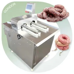 Link Maker Hot Dog Tie Linker usado Producto de carne Máquina automática de atar salchichas de una sola línea Nudo de jamón