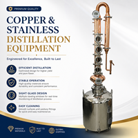 Équipement de distillation en cuivre ultra-efficace de 100 L pour alcools, conception de colonne à reflux, distillateur professionnel avec vannes