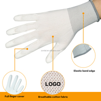 Gants de travail gris en polyester 13 jauges enduits PU, anti-statiques, de qualité supérieure, vente en gros