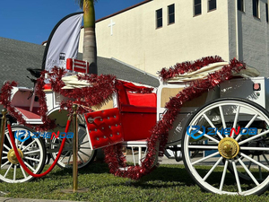 Charrette électrique sans chevaux noire et rouge de luxe pour les parcs et les attractions - Product Image 4