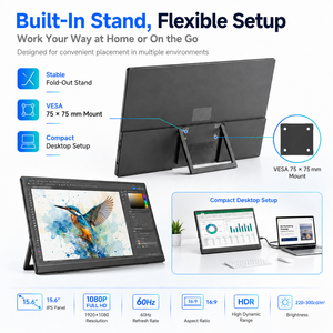 <span class=keywords><strong>Ofertas</strong></span> por Tiempo Limitado: Monitor Portátil de 15.6 Pulgadas, 1920 * 1080 FHD, USB, Alta Definición, para Juegos y Laptops - Product Image 3
