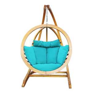 Sedia sospesa moderna in legno massello, giallo, sedia da esterno, per adulti, <span class=keywords><strong>a</strong></span> misura di intemperie, balcone, giardino, mobili da salotto in Rattan - Product Image 5
