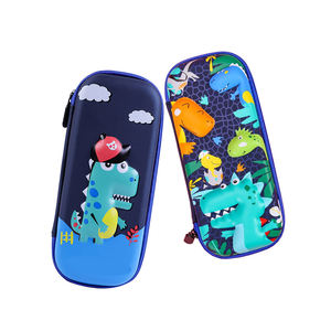 Étui à crayons à fermeture éclair personnalisé pour filles, motif dinosaure mignon 3D, couleur personnalisée, avec logo personnalisé pour l'école et le bureau - Product Image 1