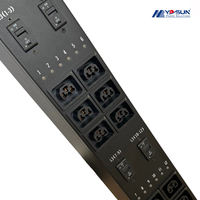 Interrupteur magnétique à commande indépendante par prise AC380 415V 125A, PDU intelligent vertical en métal noir UL