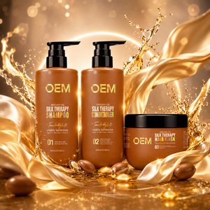 Ensemble shampoing, après-shampoing et masque capillaire à l'huile d'argan marocaine bio, marque privée, pour cheveux secs et abîmés - Product Image 1