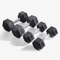 Haltères de fitness de bonne qualité, ensemble d'haltères hexagonales en caoutchouc noir personnalisées pour hommes, pour usage commercial