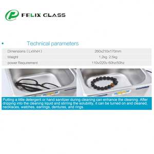 Nettoyeur à ultrasons médical CP-008 0,8 L pour lunettes, instruments optiques et équipements de nettoyage de lunettes - Product Image 3