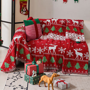 <span class=keywords><strong>Housse</strong></span> de <span class=keywords><strong>canapé</strong></span> en chenille de Noël, quatre saisons, universelle, antidérapante, adaptée aux fêtes, décoration de salon, cadeaux de Noël - Product Image 4