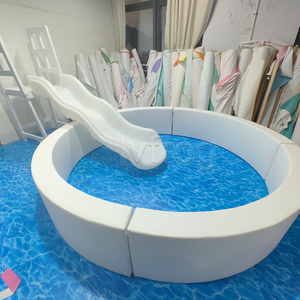 Piscina <span class=keywords><strong>de</strong></span> Bolas Redonda <span class=keywords><strong>de</strong></span> Espuma Blanca <span class=keywords><strong>de</strong></span> Lujo con Tobogán para Niños Pequeños, Área <span class=keywords><strong>de</strong></span> Juego Suave para <span class=keywords><strong>Alquiler</strong></span> en Fiestas - Product Image 4