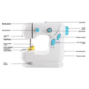 Portable Mini Sewing Machine 306 Desktop Electric Home Use <b>Double</b> Thread Thick Fabric Quilter - Product Image 4