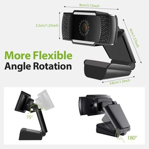 Webcam con micrófono de reducción de ruido Full HD 1080 de enfoque automático cámara <span class=keywords><strong>Web</strong></span> para conferencia de vídeo - Product Image 6