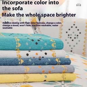 2025 mới phong cách Bohemian Chenille Jacquard tất cả các mùa chống trượt sofa slipcover mèo chống xước mô hình hình học đệm - Product Image 4