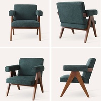 Fauteuil simple en bois massif de style nordique rétro Chandigarh, design moderne pour salon, modèle CY73