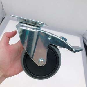 Roue universelle de frein total en polyuréthane PU de style européen 220LBS 100mm 4 pouces - Product Image 2