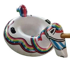 Tubo de nieve inflable para niños, 120 cm, diseño de unicornio arcoíris blanco, juguete de invierno para exteriores, material de PVC - Product Image 5