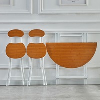 Table pliante ronde en bois de conception moderne et bon marché, table à manger pliante en bois