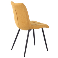 Chaise de salle à manger de restaurant en velours doré chinois de luxe, confortable et de design, avec pieds en métal noir, vente en gros