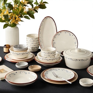 ชุดจานเซรามิกเคลือบสีใต้เคลือบ ชุดภาชนะบนโต๊ะอาหาร สไตล์จีนใหม่ ทันสมัย เรียบง่าย คุณภาพสูง ชุดจานชาม - Product Image 2