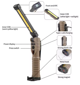 Lampe de travail LED COB pliante mince rechargeable Lampe de poche magnétique double face 500 lumens pour réparation automobile - Product Image 3