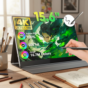 צג גיימינג נייד Sibolan בגודל 15.6 אינץ' <span class=keywords><strong>4K</strong></span> IPS LCD עם קצב רענון של 60 הרץ, מסך מגע, עט סטיילוס אקטיבי, Type-C, HDR, למחשב נייד - Product Image 1