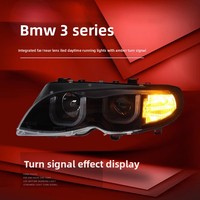 Ensemble de phares pour BMW Série 3 E46 01-04 avec feux de jour LED modifiés, lentille bifocale, lampe au xénon 55W 24V